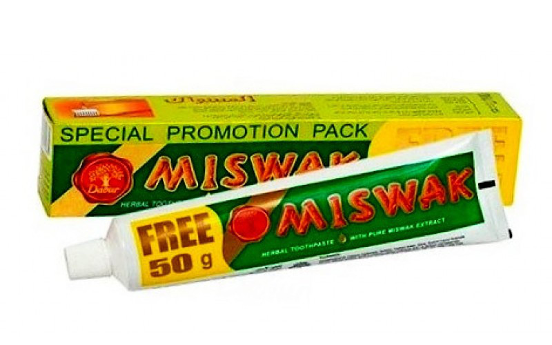 Зубная паста Дабур Мисвак (Dabur Herb'l Miswak), 120г free 50г - травяная антибактериальная