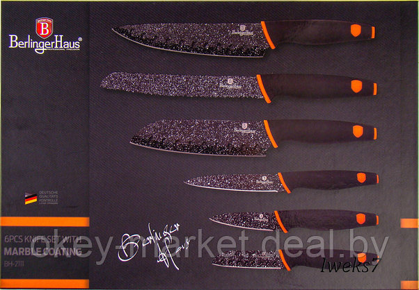 Набор кухонных ножей Berlinger Haus Granit Diamond Line BH-2111, фото 2