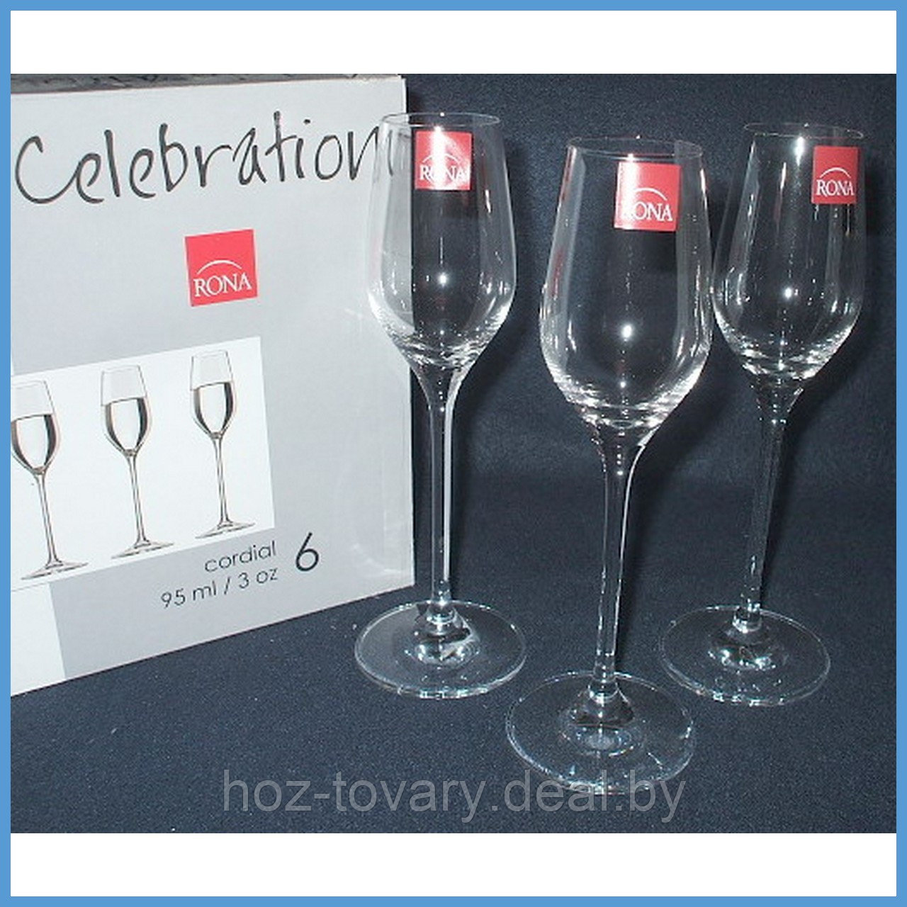 RONA Celebration 6272/95 - Набор словакских рюмок для ликера стеклянных 6 шт. по 95 мл - фото 1 - id-p80518898
