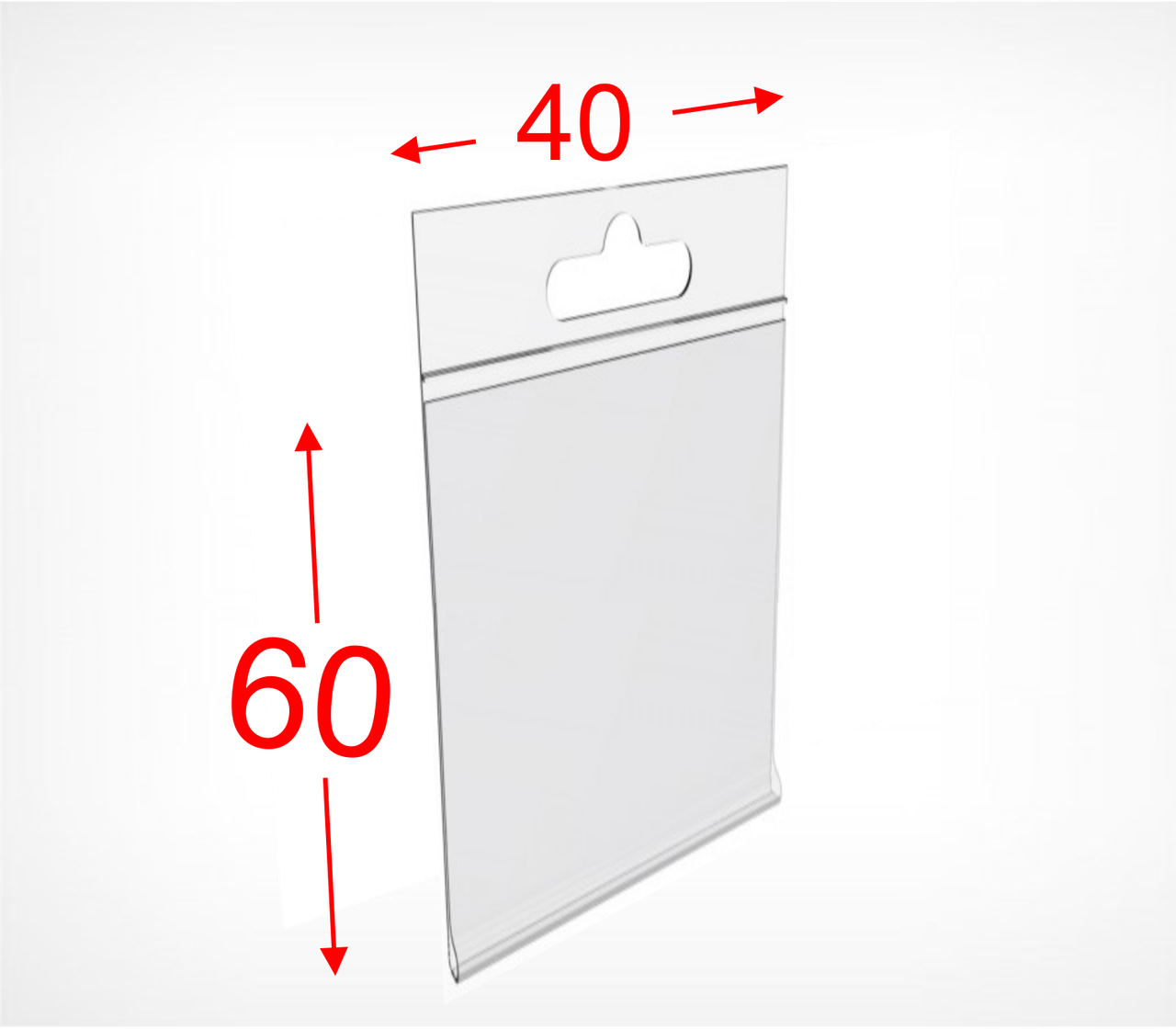 DBHH Навесной ценникодержатель на крючок 60 х 40 вертикальный - фото 1 - id-p80519676