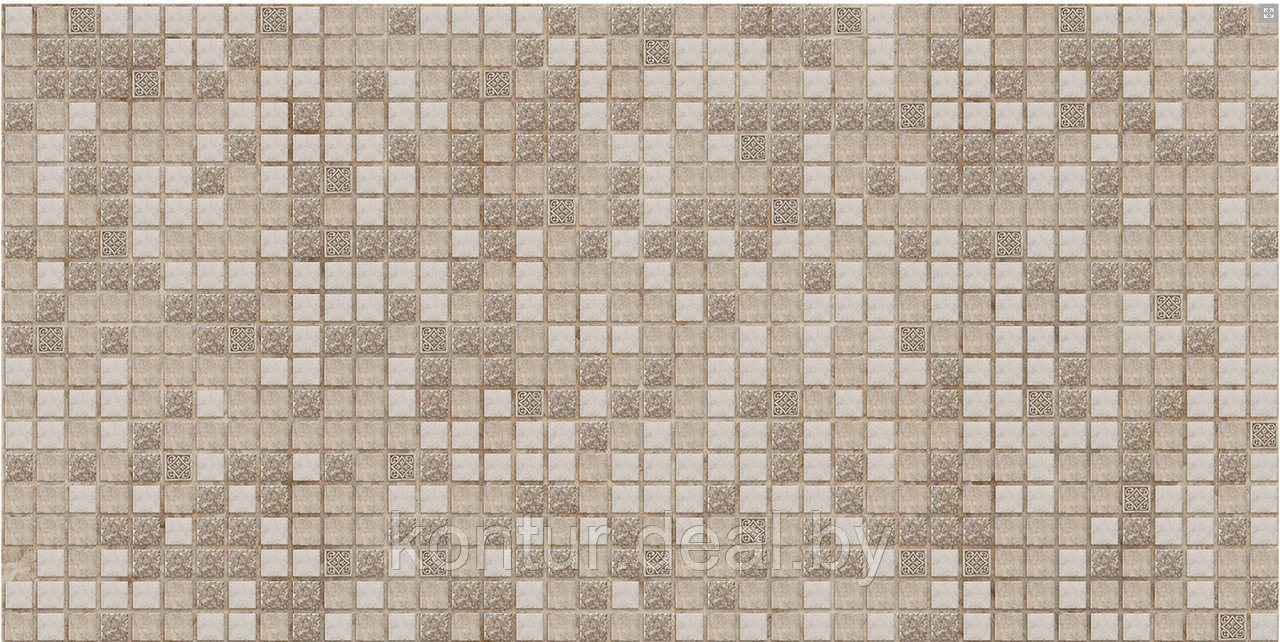 Декоративная панель ПВХ Мозаика коричневая с узорами - фото 1 - id-p80536264