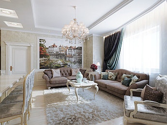 Дизайн интерьера квартиры в классическом стиле