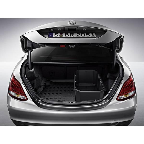 Коврик багажника оригинальный (с проемом для длинномерных грузов) для Mercedes C-Class W205 седан (2014-2018)