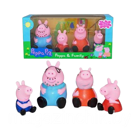 Игровой набор Свинка Пеппа и ее семья в комплекте ( свинка Пеппа , Джордж, мама Свинка ,папа Свин)