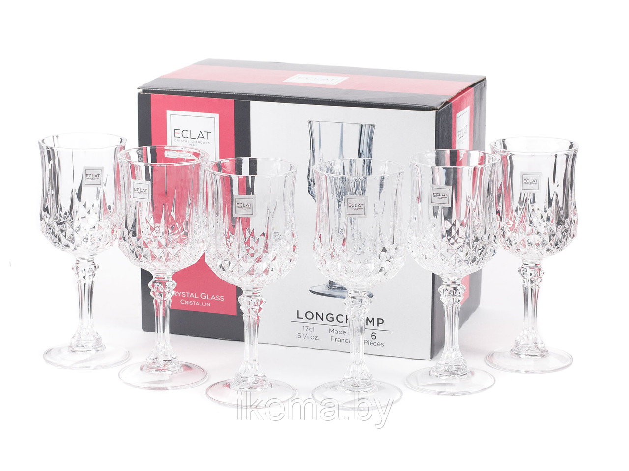 НАБОР БОКАЛОВ ДЛЯ ВИНА стеклянных “Longchamp” 6 шт. 250 мл (арт. L7550, код 150526)