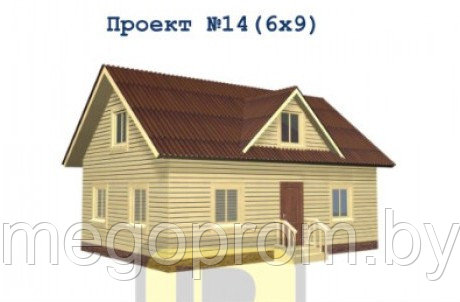 Каркасно щитовой дом 14 (6x9), фото 1