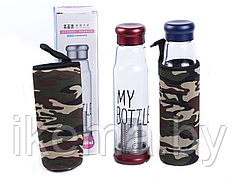 БУТЫЛКА стеклянная для питья “My bottle” 550 мл с заварником и чехлом (арт. 25067128, код 013121)