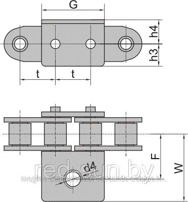 Цепь приводная специальная наклонная 63SBV1