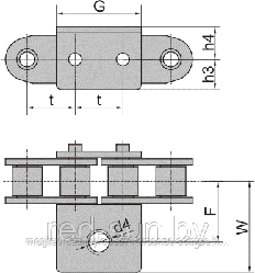 Цепь приводная специальная наклонная 63SBV1