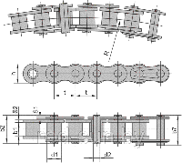 Цепь приводная специальная наклонная 12BSB