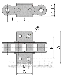 Цепь приводная специальная наклонная 40SBV1