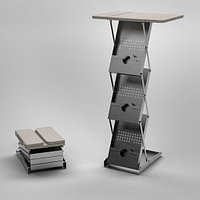 Складной стол Lux Promo черный с карманами 3*А4 для булетов (металл, дсп)
