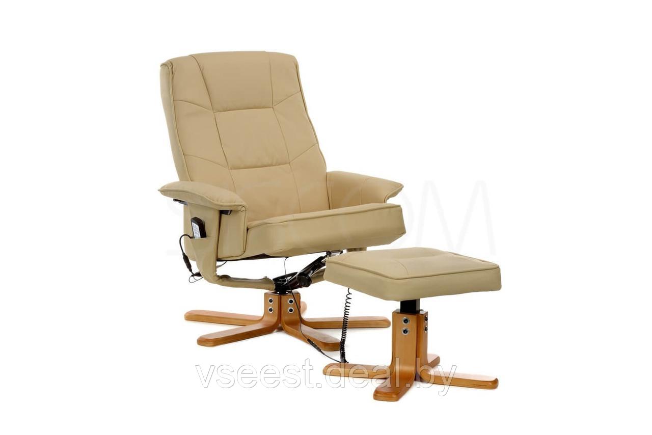 Массажное кресло с пуфом Calviano TV Relax (бежевое) (sh) - фото 2 - id-p80737600