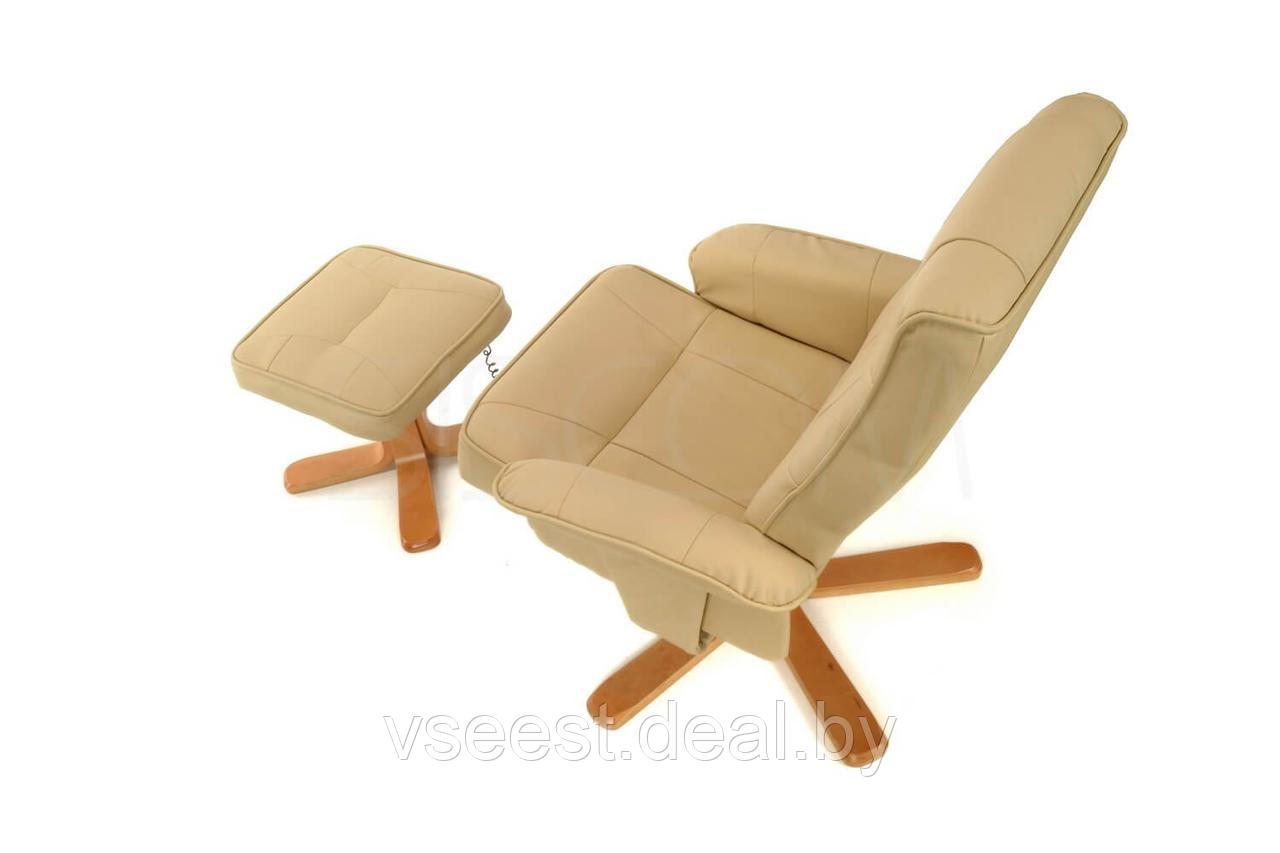 Массажное кресло с пуфом Calviano TV Relax (бежевое) (sh) - фото 4 - id-p80737600