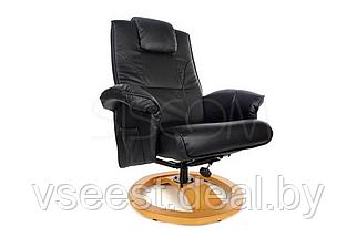 Массажное кресло с пуфом Calviano TV Комфорт (черное) (sh), фото 3