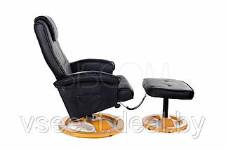 Массажное кресло с пуфом Calviano TV Комфорт (черное) (sh), фото 2