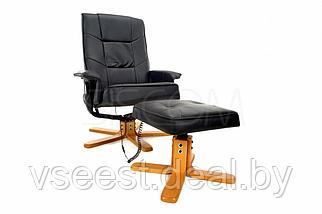 Массажное кресло с пуфом Calviano TV Relax (чёрное) (sh), фото 2