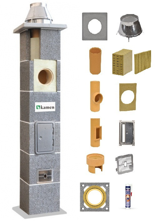 Комплект дымохода из керамики Kamen Uniwersal S d=180 мм, 10 м.п. - фото 1 - id-p82915612