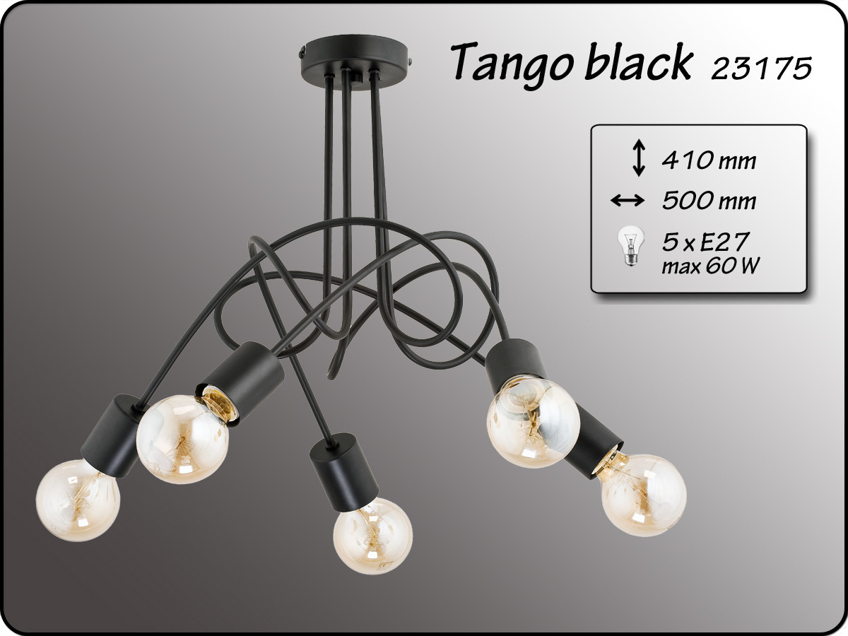 Потолочная черная люстра ALFA 23175 TANGO BLAK