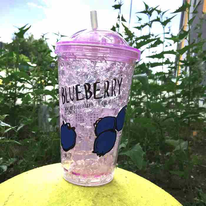 Ледяной стакан «BLUEBERRY» с трубочкой - фото 1 - id-p80793376