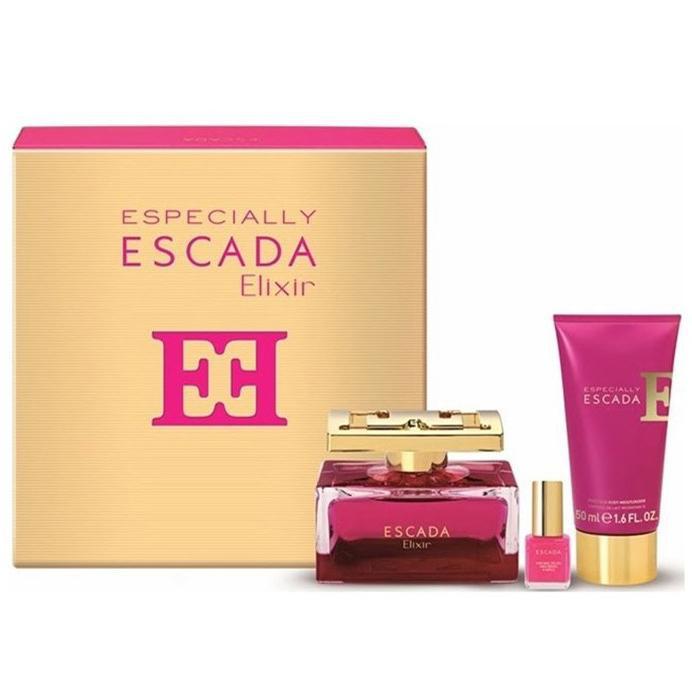 Escada Especially Elixir set ( 75ml edp+ 50 b/l+лак/ногтей) - фото 1 - id-p79011110