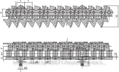 Цепь приводная специальная для металлических декоративных систем 16BDS - фото 2 - id-p3876451