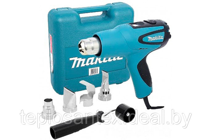 Фен промышленный (термовоздуходувка) MAKITA HG 651 CK в чемодане + сопла (2000 Вт, 80-650 °С) в Гомеле