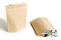 Пакет Дой-пак бумажный (БОПП метал) с ЗИП замком 105х150+(30+30), полосатый двухслойный