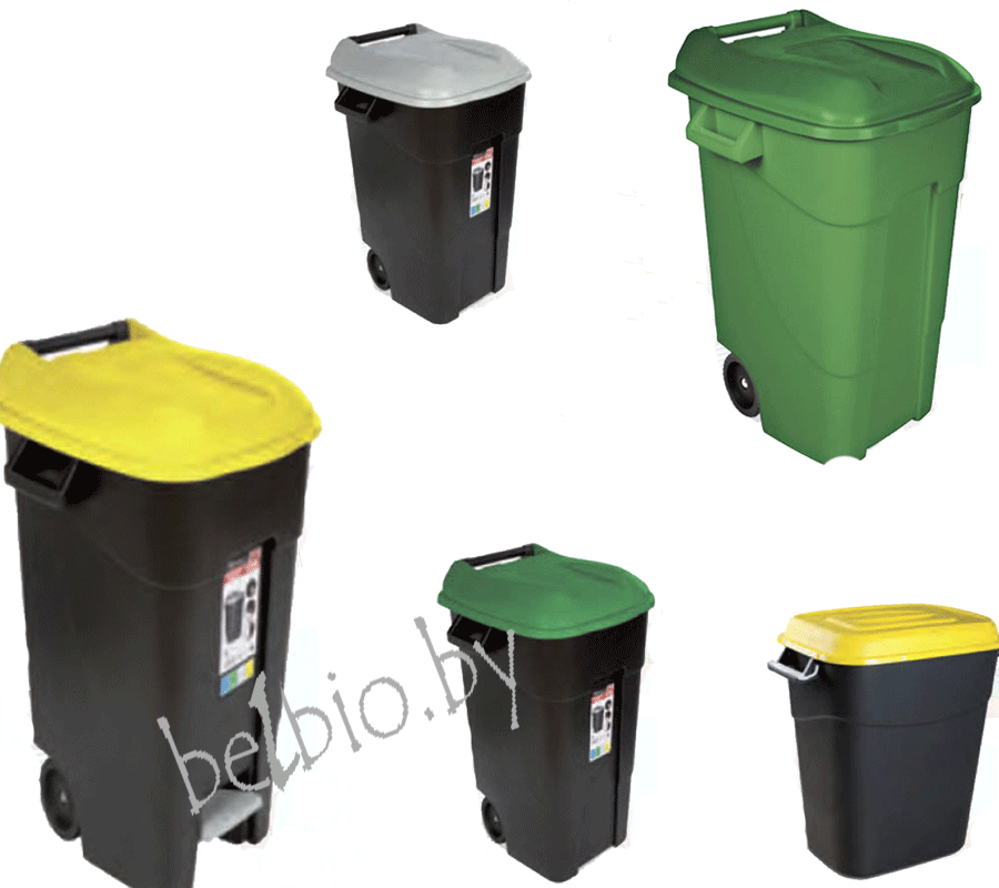 Контейнер для мусора пластиковый 50л, 80л, 120л с педалью. Есть контейнера 50, 80, 100, 120, 1100 л - фото 1 - id-p80886973