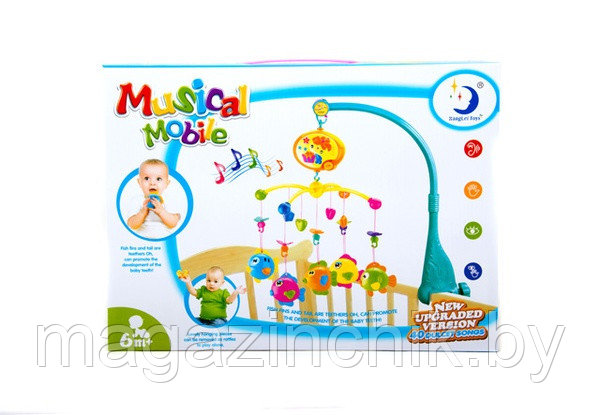 Детская музыкальная каруселька с пластиковыми игрушками 601-30