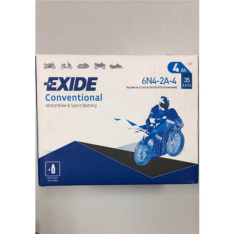 Аккумулятор 6 вольт для мотоцикла EXIDE 6N4-2A-4 4Ah 35A 70/70/95 Мото, фото 2