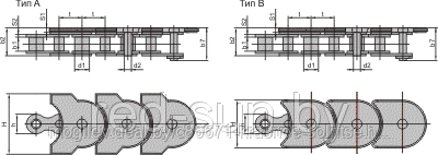 Цепь приводная специальная плавного движения с изгибом P19.05TS - фото 1 - id-p3892659