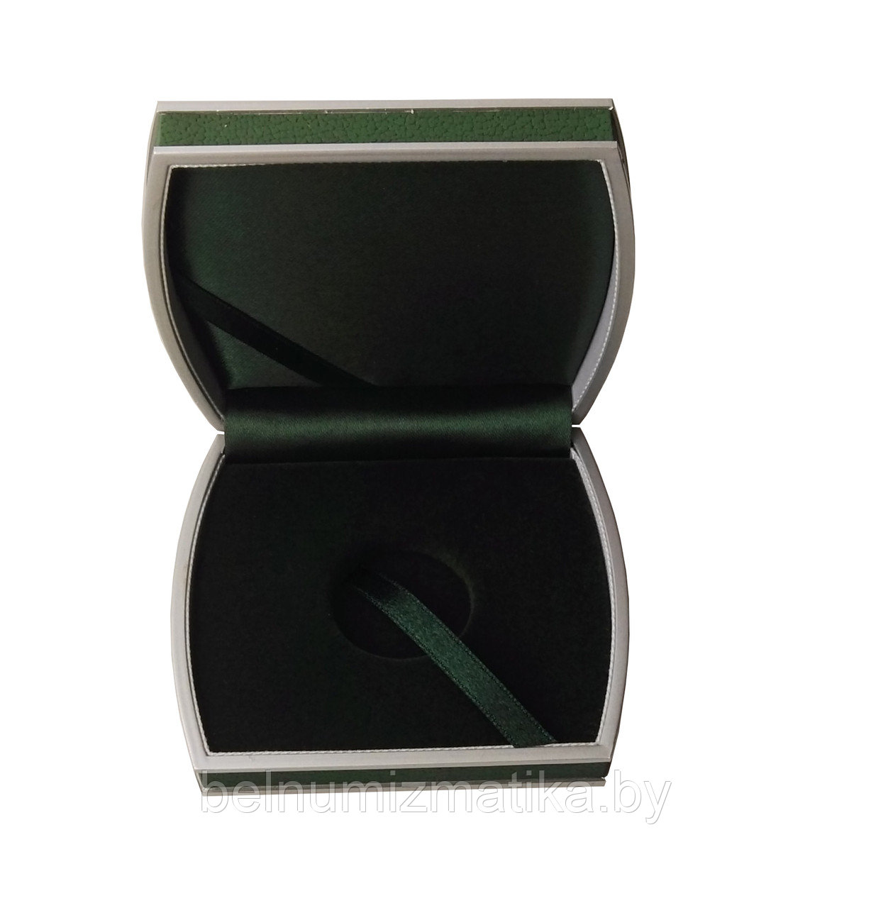 Футляр для монеты с капсулой Ø 30.00 мм зеленый с серебряной окантовкой - фото 3 - id-p81013719
