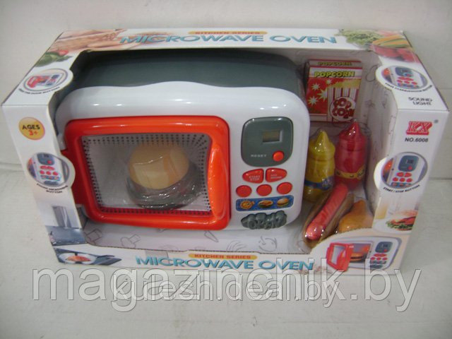Детская игрушка микроволновая свч печь с набором продуктов, светом и звуком 6008N купить в Минске - фото 1 - id-p3894957