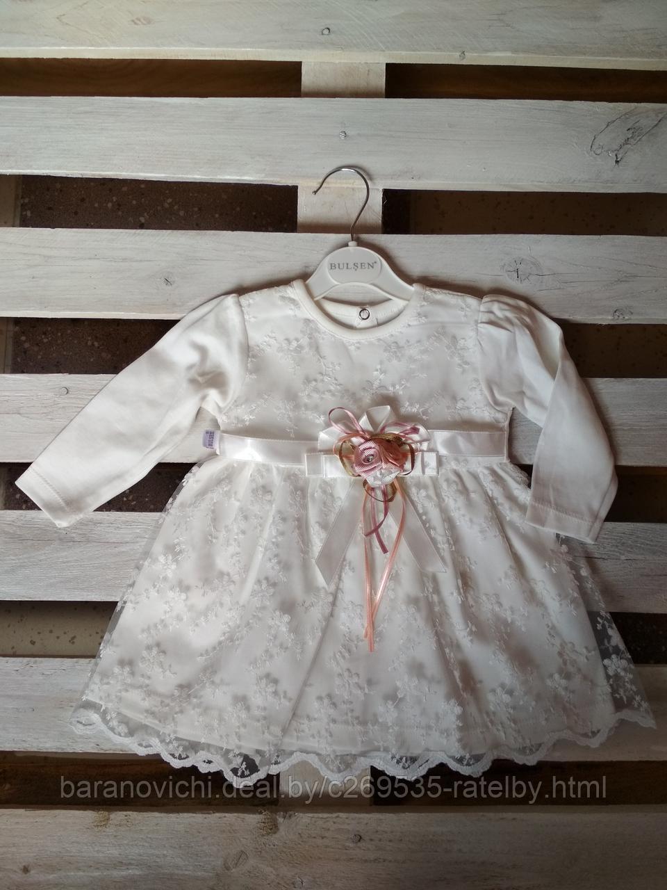 Крестильное платье для девочки" Нежная роза"