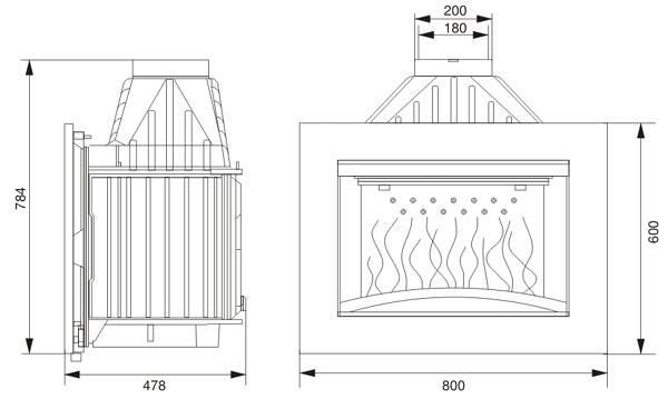 Каминная топка Invicta Décor 800 ONDE - фото 2 - id-p81028407