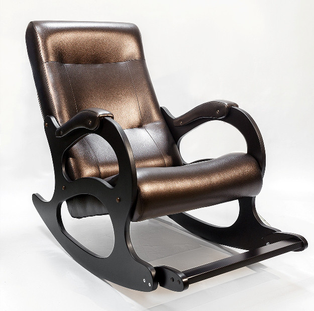 Кресло-качалка Бастион 2 с подножкой коричневый - фото 1 - id-p58247276