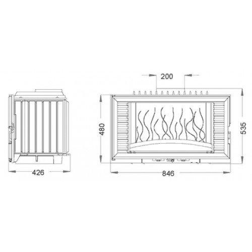 Каминная топка Invicta HORIZONTAL (840) с шибером - фото 4 - id-p81081502