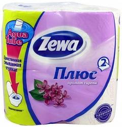Туалетная бумага "Zewa Плюс" двухслойная, белая с ароматом сирени, 4рул./упак. (Цена с НДС)