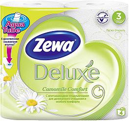 Туалетная бумага "Zewa Deluxe" трёхслойная,  белая с ароматом ромашки, 4рул./упак. (Цена с НДС)