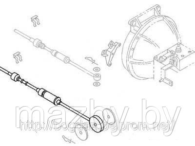 БВ-М6323.03160 Трос переключения передач, автобус богдад. A 09214 (6 ти ступенчатая КПП ISUZU MZZ6U, Евро - 3) - фото 2 - id-p81101162