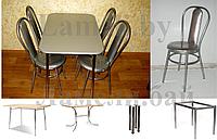 Обеденная группа. Стол прямоугольный со скосом Металлик + 4 стула Идеал. Выбор цвета