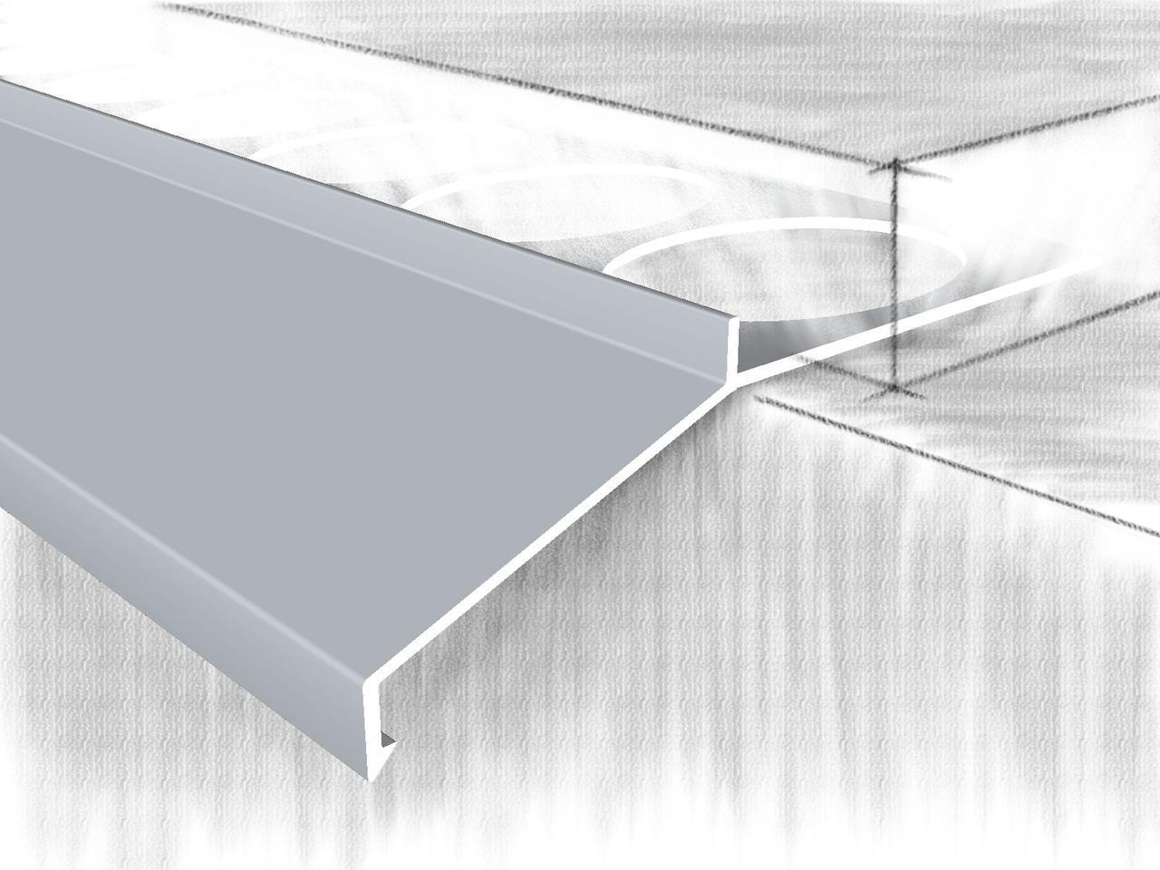 Отлив для балконов и открытых терас. 259-01 анодированный серебро 250 см, фото 1