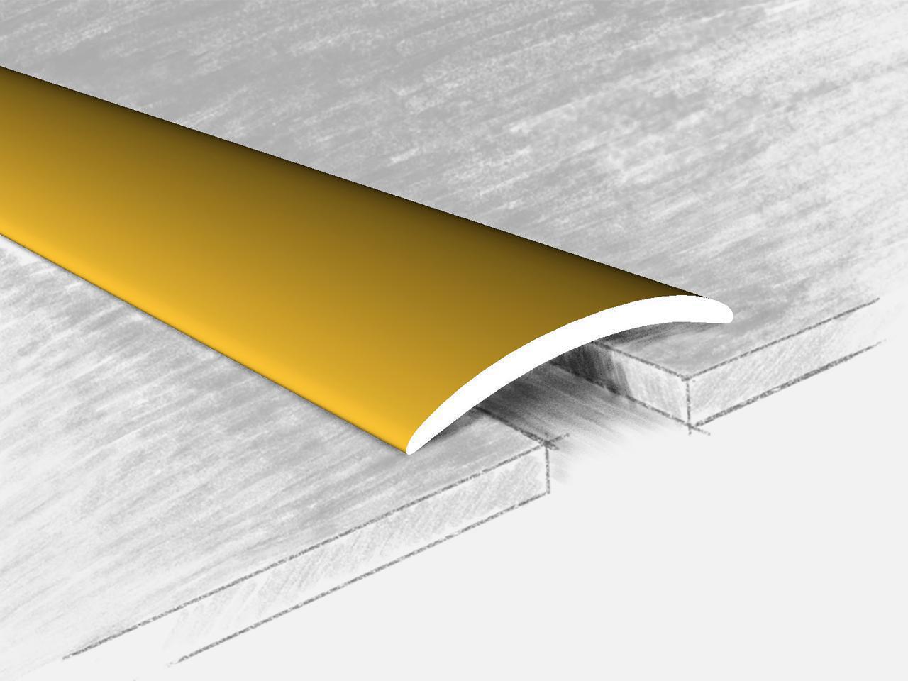 Порог алюминиевый узкий 10002Т, золото 180 см, фото 1