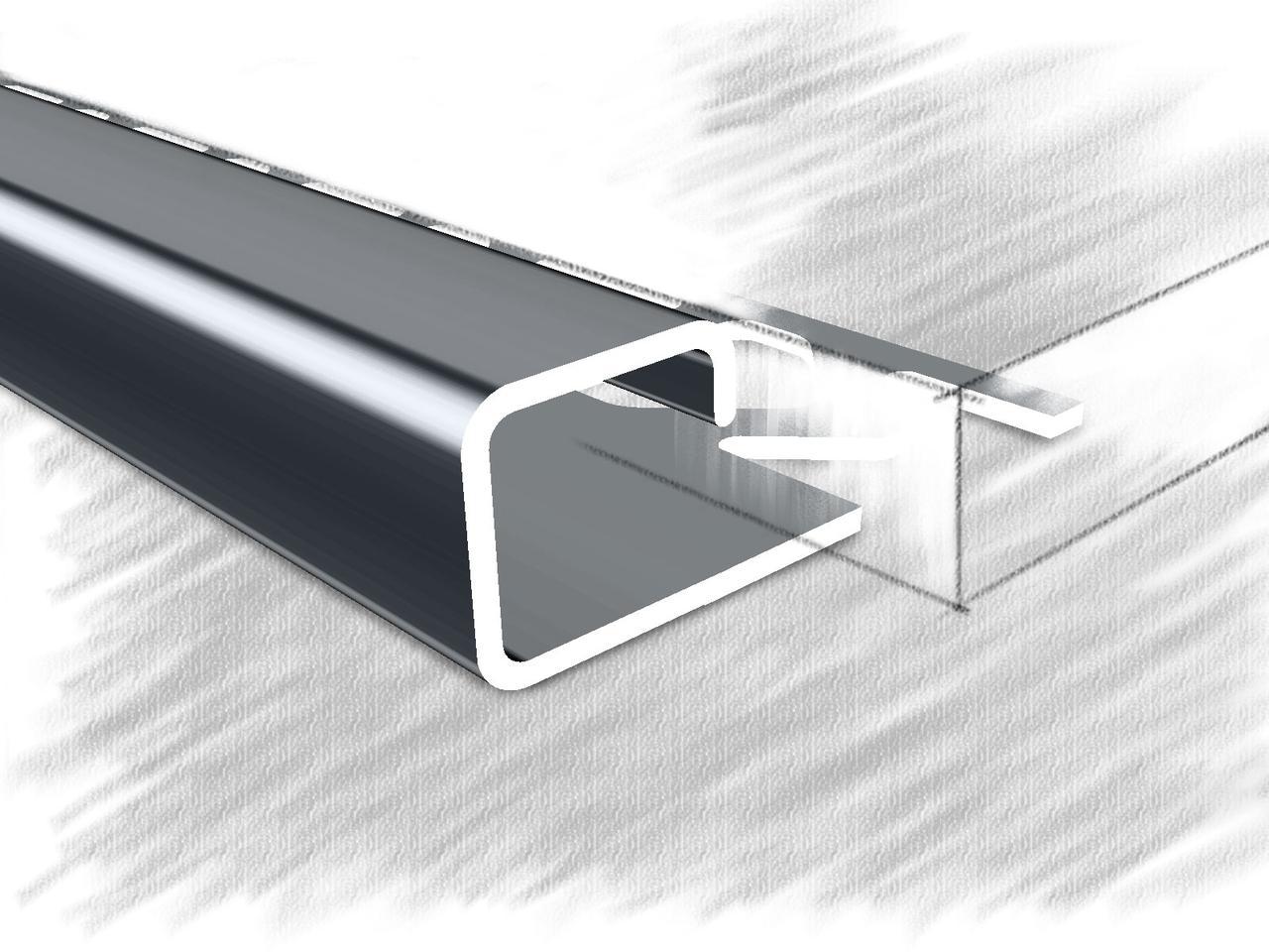 П профиль для плитки из нержавеющей стали полированный 10мм 270 см
