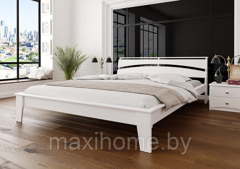 Кровать из массива ольхи  «Венеция» 160*200, цвет белый