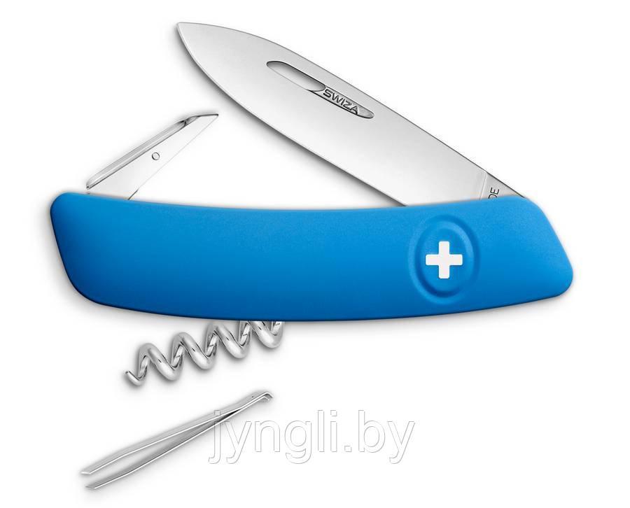 Нож Swiza D03 75 мм, синий, 11 функций, с фиксатором лезвия - фото 1 - id-p81167815