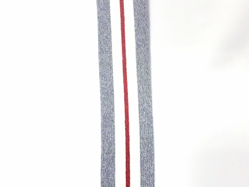 Отделочная тесьма Лампас серо-бело-красный 40мм - фото 1 - id-p81172433