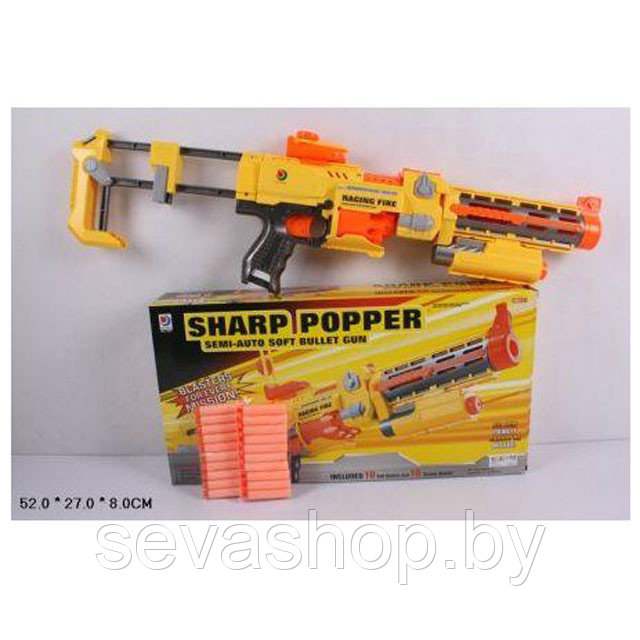 Ружье детское 7007 с мягкими пулями на батарейках Полуавтоматическое стреляет мягкими пулями и пулями на присосках.