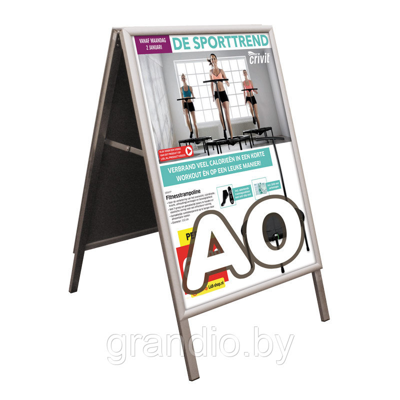 Рекламный штендер A-Board А0 алюминиевый с рамкой из клик профиля двусторонний